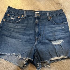 Levis high rise denim shorts